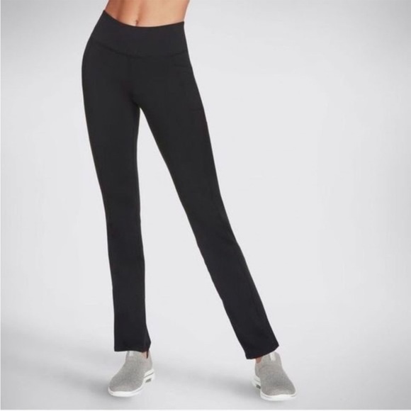 NWT Sketchers Go Walk Pants Black Straight Leg Leggings - Picture 1 of 6